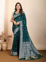 Thumbnail for Vedant Vastram Maslin Dola Silk Kanjeevaram Silk Saree - Morpich - Distacart