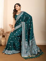 Thumbnail for Vedant Vastram Maslin Dola Silk Kanjeevaram Silk Saree - Morpich - Distacart