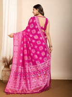Thumbnail for Vedant Vastram Maslin Dola Silk Kanjeevaram Silk Saree - Magenta - Distacart