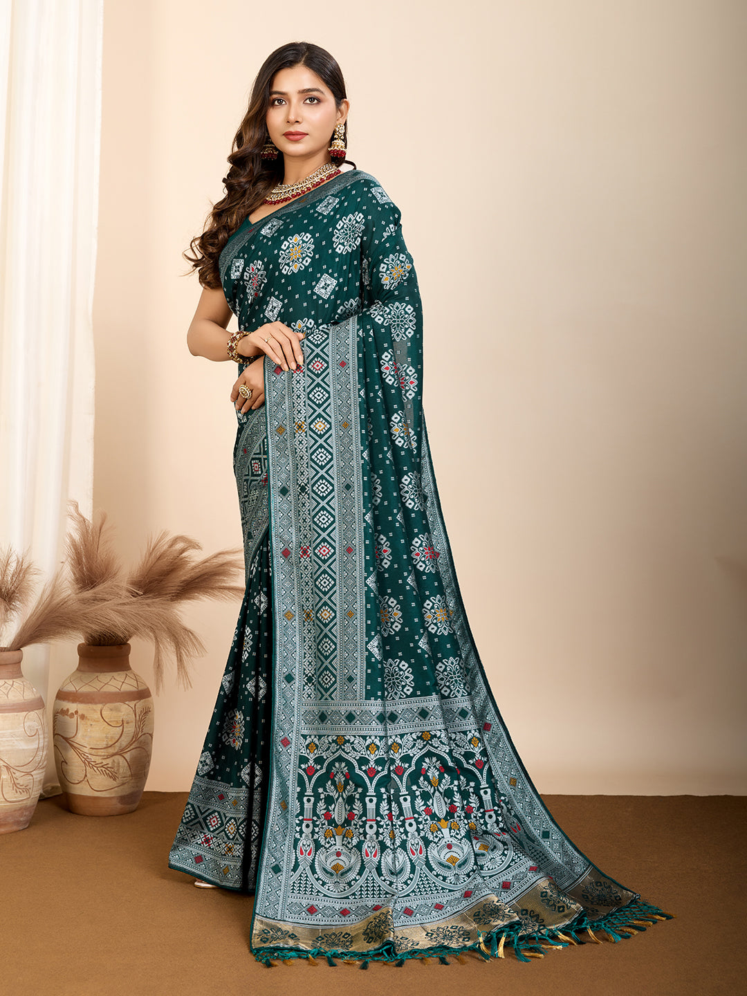 Vedant Vastram Maslin Dola Silk Kanjeevaram Silk Saree - Morpich - Distacart