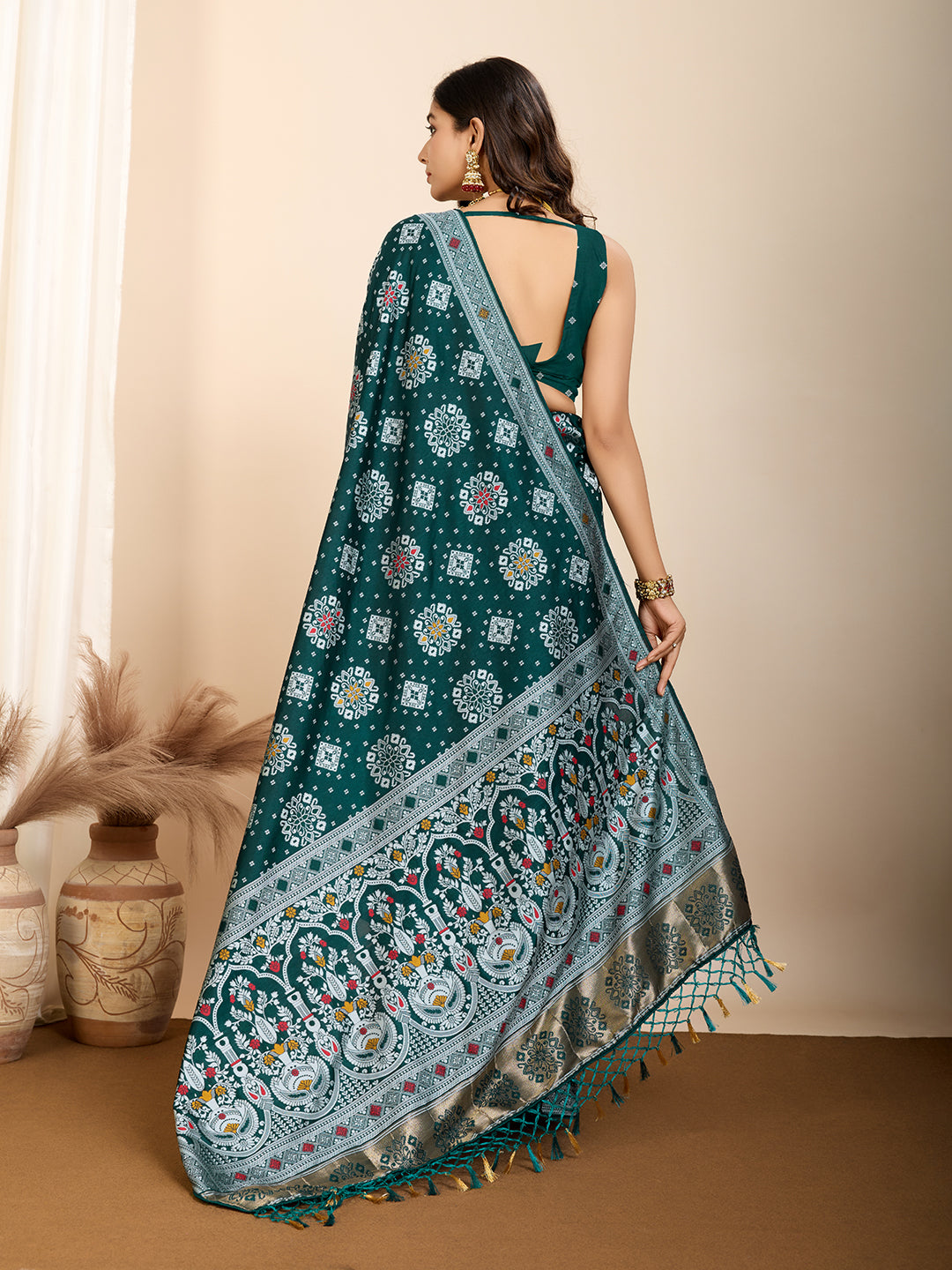 Vedant Vastram Maslin Dola Silk Kanjeevaram Silk Saree - Morpich - Distacart