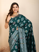 Thumbnail for Vedant Vastram Maslin Dola Silk Kanjeevaram Silk Saree - Morpich - Distacart