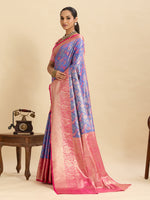 Thumbnail for Vedant Vastram Soft Litchi Silk Kanjeevaram Silk Jacquard Saree - Lavender - Distacart