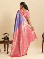 Thumbnail for Vedant Vastram Soft Litchi Silk Kanjeevaram Silk Jacquard Saree - Lavender - Distacart