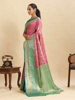 Thumbnail for Vedant Vastram Soft Litchi Silk Kanjeevaram Silk Jacquard Saree - Peach - Distacart