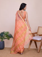 Thumbnail for Vedant Vastram Cotton Silk Jacquard Fancy Saree - Peach - Distacart