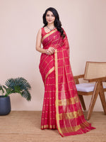 Thumbnail for Vedant Vastram Cotton Silk Jacquard Fancy Saree - Pink - Distacart