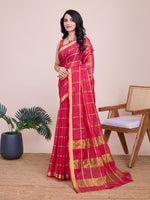 Thumbnail for Vedant Vastram Cotton Silk Jacquard Fancy Saree - Pink - Distacart