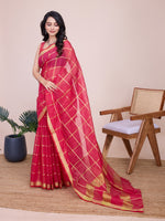 Thumbnail for Vedant Vastram Cotton Silk Jacquard Fancy Saree - Pink - Distacart