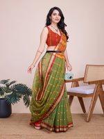 Thumbnail for Vedant Vastram Cotton Silk Jacquard Fancy Saree - Mahendi - Distacart