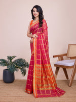 Thumbnail for Vedant Vastram Cotton Silk Jacquard Fancy Saree - Pink - Distacart