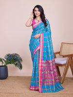 Thumbnail for Vedant Vastram Cotton Silk Jacquard Fancy Saree - Rama - Distacart