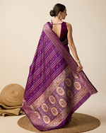Thumbnail for Vedant Vastram Soft Litchi Silk Banarasi Silk Saree - Purple - Distacart