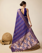 Thumbnail for Vedant Vastram Soft Litchi Silk Banarasi Silk Saree - Violet - Distacart