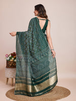 Thumbnail for Vedant Vastram Semi Cotton Bandhani Printed Saree - Green - Distacart