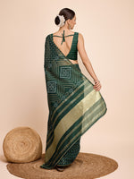Thumbnail for Vedant Vastram Semi Cotton Bandhani Printed Saree - Green - Distacart