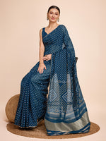 Thumbnail for Vedant Vastram Semi Cotton Bandhani Printed Saree - Morpich - Distacart