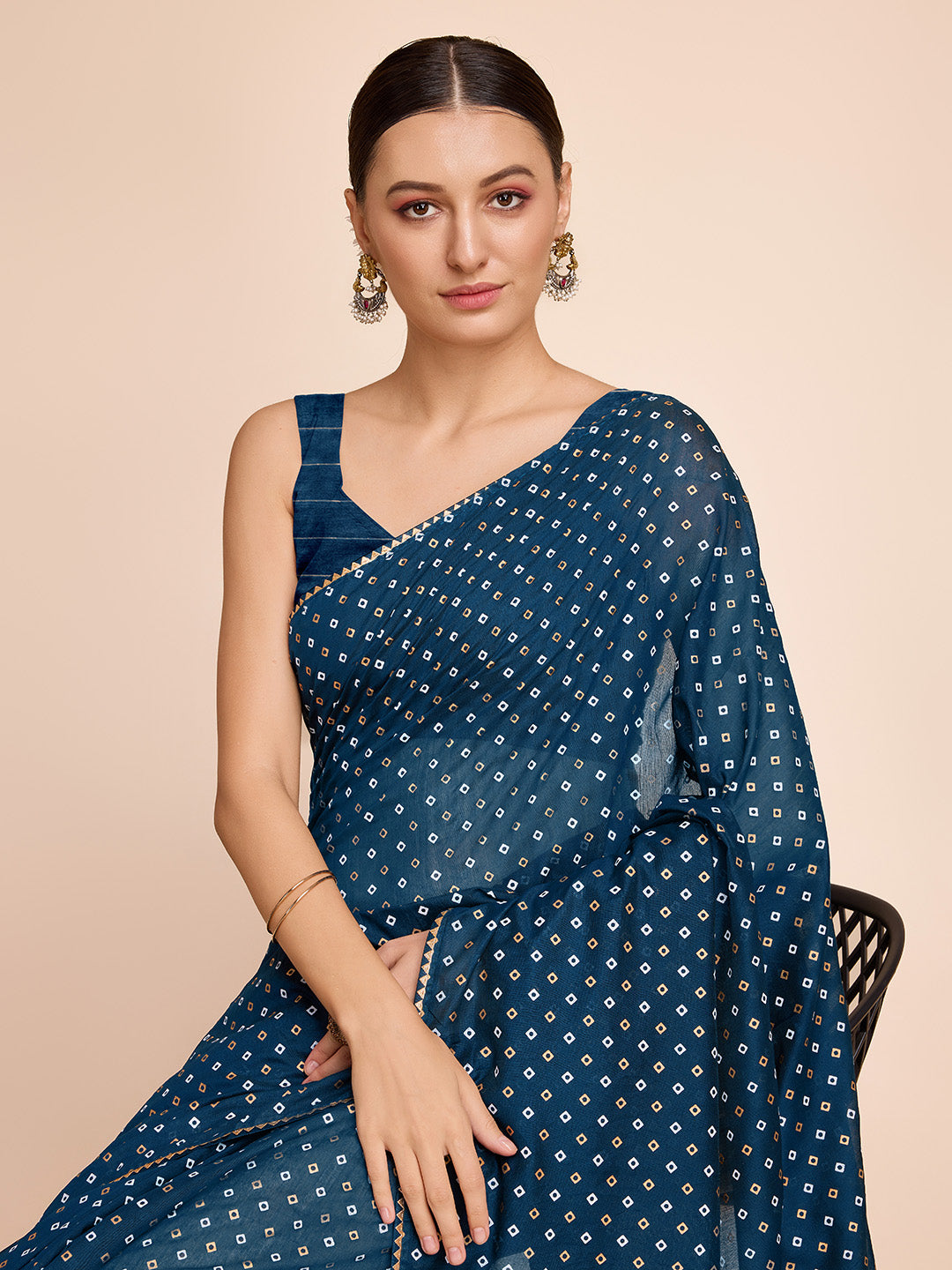 Vedant Vastram Semi Cotton Bandhani Printed Saree - Morpich - Distacart