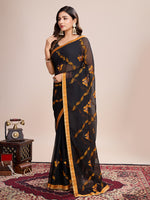 Thumbnail for Vedant Vastram Georgette Embroidered Work Fancy Saree - Mustard - Distacart