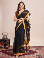 Thumbnail for Vedant Vastram Georgette Embroidered Work Fancy Saree - Mustard - Distacart