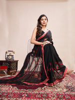 Thumbnail for Vedant Vastram Georgette Embroidered Work Fancy Saree - Red - Distacart