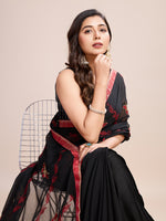 Thumbnail for Vedant Vastram Georgette Embroidered Work Fancy Saree - Red - Distacart