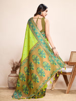 Thumbnail for Vedant Vastram Soft Litchi Silk Kanjeevaram Silk Saree - Parrot - Distacart