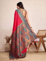 Thumbnail for Vedant Vastram Soft Litchi Silk Kanjeevaram Silk Saree - Rani - Distacart