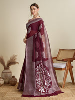 Thumbnail for Vedant Vastram Art Silk Fancy Jacquard Saree - Maroon - Distacart