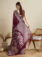 Thumbnail for Vedant Vastram Art Silk Fancy Jacquard Saree - Maroon - Distacart