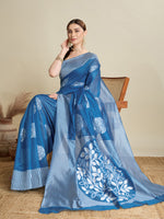 Thumbnail for Vedant Vastram Art Silk Fancy Jacquard Saree - Rama - Distacart
