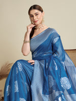 Thumbnail for Vedant Vastram Art Silk Fancy Jacquard Saree - Rama - Distacart