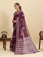 Thumbnail for Vedant Vastram Art Silk Fancy Jacquard Saree - Wine - Distacart
