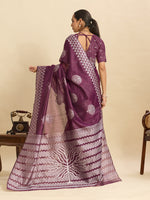 Thumbnail for Vedant Vastram Art Silk Fancy Jacquard Saree - Wine - Distacart