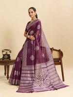 Thumbnail for Vedant Vastram Art Silk Fancy Jacquard Saree - Wine - Distacart
