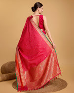 Thumbnail for Vedant Vastram Soft Litchi Silk Banarasi Silk Saree - Pink - Distacart