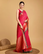 Thumbnail for Vedant Vastram Soft Litchi Silk Banarasi Silk Saree - Pink - Distacart