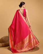 Thumbnail for Vedant Vastram Soft Litchi Silk Banarasi Silk Saree - Pink - Distacart