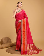 Thumbnail for Vedant Vastram Soft Litchi Silk Banarasi Silk Saree - Pink - Distacart