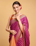 Thumbnail for Vedant Vastram Soft Litchi Silk Kanjeevaram Silk Saree - Purple - Distacart
