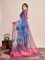 Thumbnail for Vedant Vastram Linen Printed Bollywood Saree - Blue - Distacart