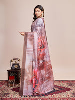 Thumbnail for Vedant Vastram Linen Printed Bollywood Saree - Brown - Distacart
