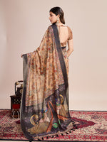 Thumbnail for Vedant Vastram Linen Printed Bollywood Saree - Mustard - Distacart
