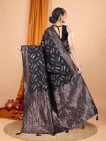 Thumbnail for Vedant Vastram Soft Litchi Silk Banarasi Silk Jacquard Saree - Black - Distacart