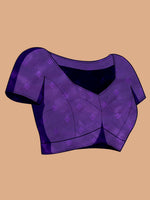 Thumbnail for Vedant Vastram Soft Litchi Silk Banarasi Silk Jacquard Saree - Violet - Distacart