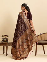 Thumbnail for Vedant Vastram Soft Litchi Silk Banarasi Silk Jacquard Saree - Maroon - Distacart