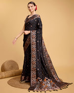 Thumbnail for Vedant Vastram Soft Litchi Silk Banarasi Silk Saree - Black - Distacart