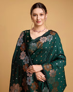 Thumbnail for Vedant Vastram Soft Litchi Silk Banarasi Silk Saree - Green - Distacart