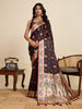 Vedant Vastram Soft Litchi Silk Paithani Jacquard Saree - Maroon - Dista