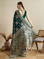 Thumbnail for Vedant Vastram Soft Litchi SIlk Banarasi Silk Jacquard Saree - Green - Dista